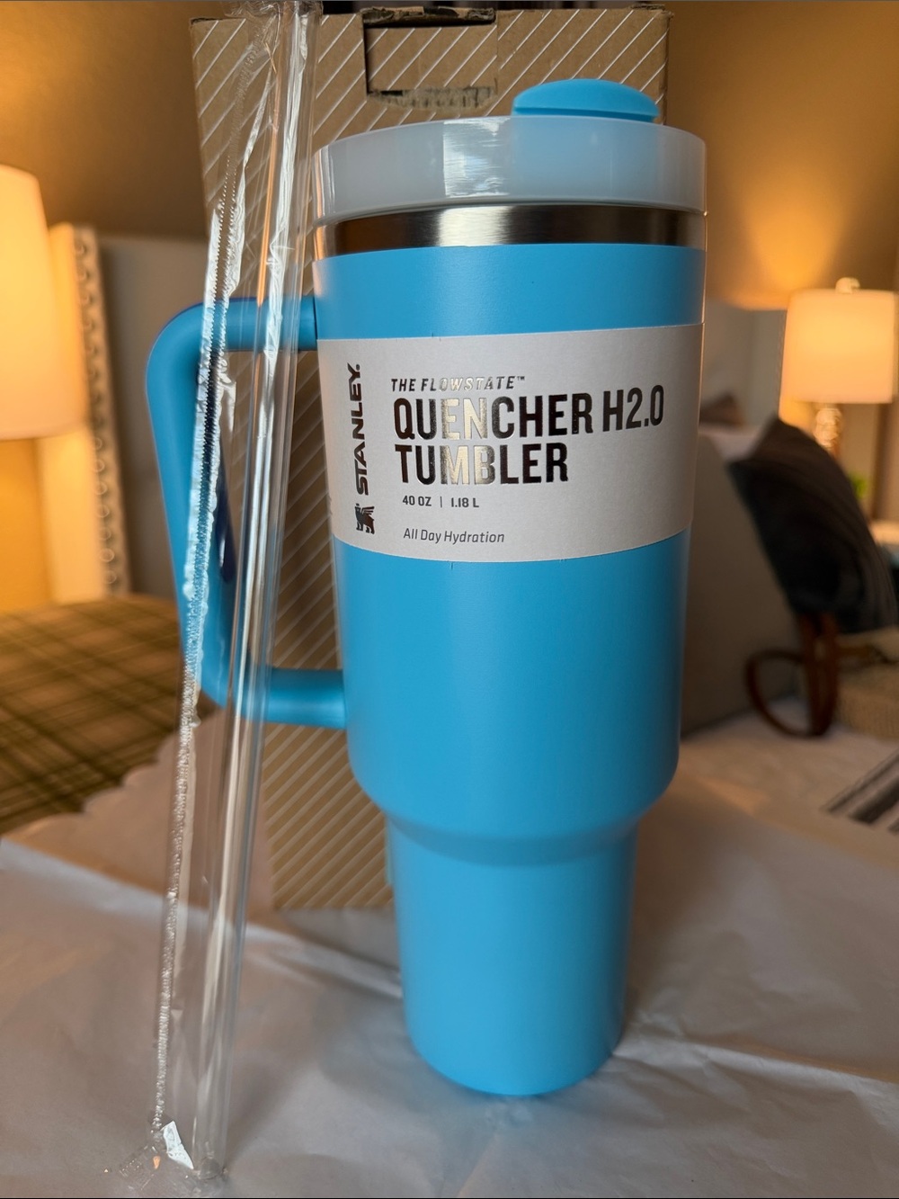 Stanley “Pool” Quencher H2.0 40oz Travel Tumbler with Handle and Straw